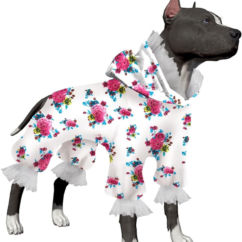 LovinPet l Dog Clothes, Pajamas Jammies, Fashion Rose Bouquet Dog Party Costume